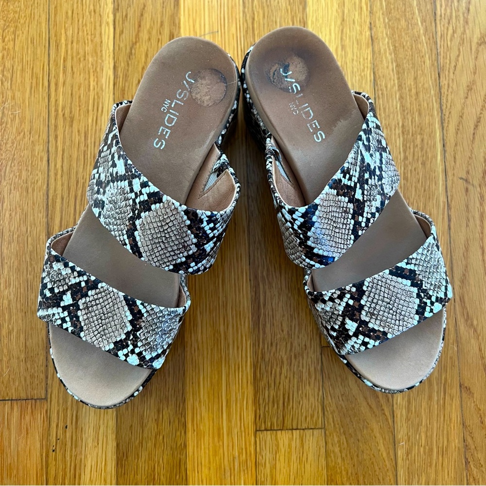 J/Slides Snake-Print Platform Sandals, Sz 7.5 - image 3